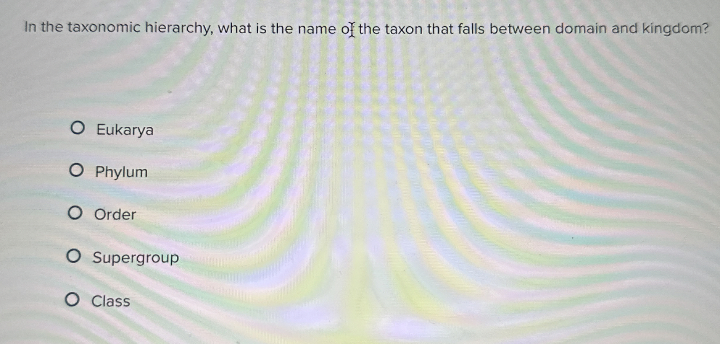 Solved In the taxonomic hierarchy, what is the name of the