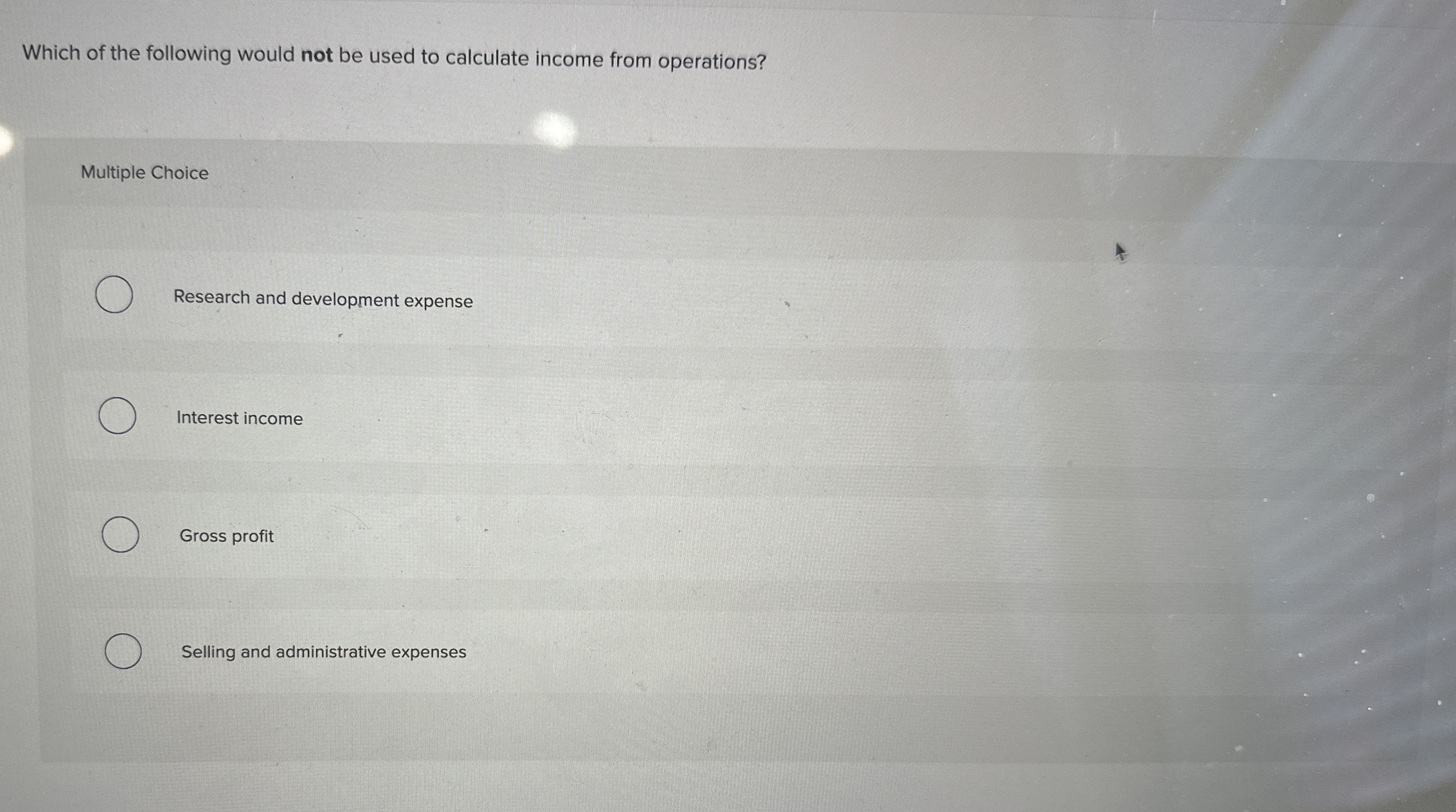 Solved Which of the following would not be used to calculate | Chegg.com