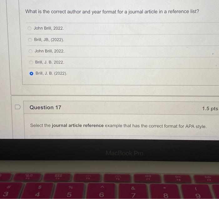 Solved What Is The Correct Author And Year Format For A Chegg