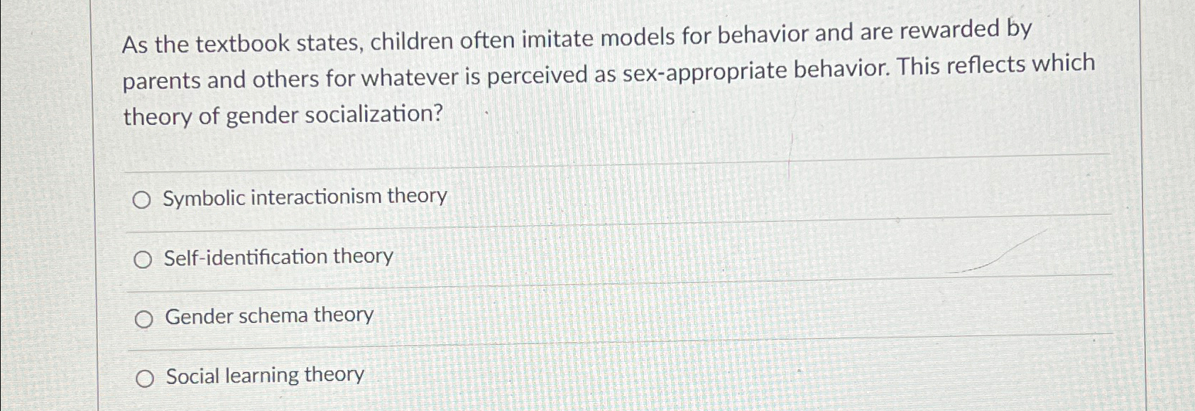 Solved As the textbook states, children often imitate models | Chegg.com