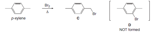 Solved Explain Why Radical Bromination Of P Xylene Forms C Rat Chegg Com