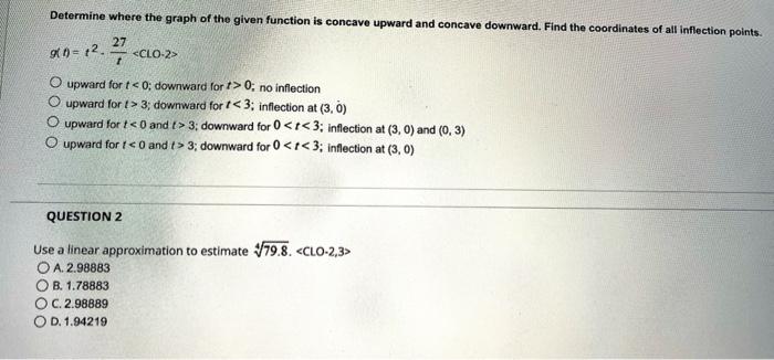 Solved Determine where the graph of the given function is | Chegg.com