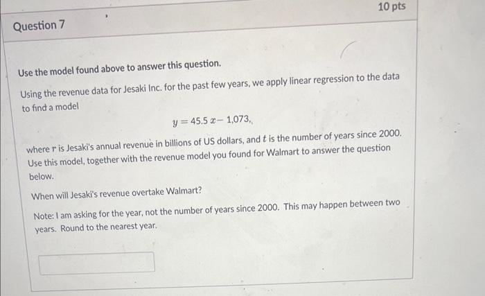 Solved Use the model found above to answer this question. | Chegg.com