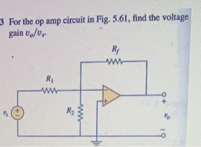 Solved 3 For the op amp circuit in Fig. 5.61, find the | Chegg.com