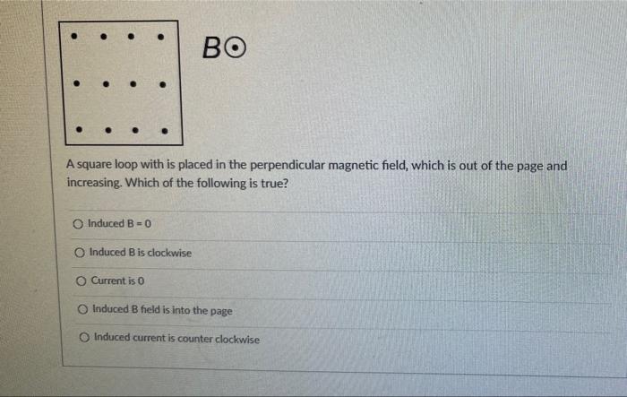 Solved BO . . A square loop with is placed in the | Chegg.com