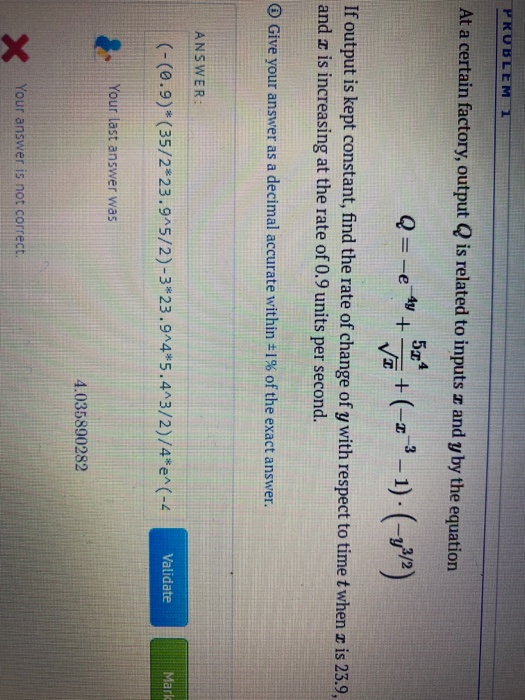 Solved PKUBLEM I At a certain factory, output Q is related | Chegg.com