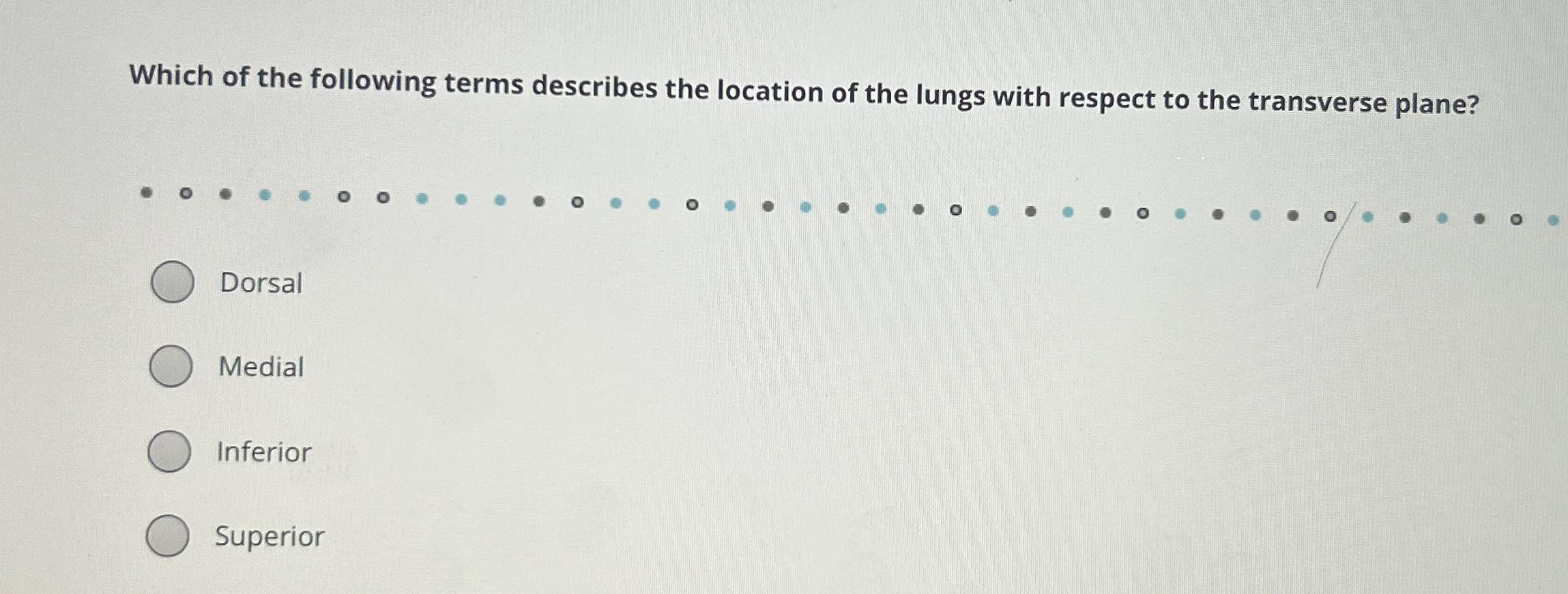 Solved Which of the following terms describes the location | Chegg.com