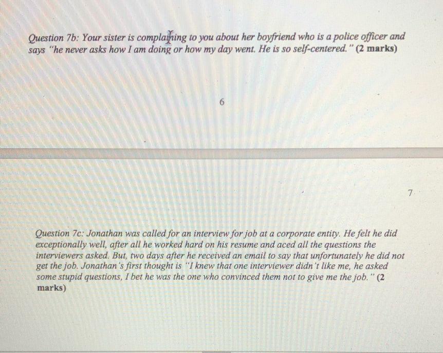 Solved 7 Question 7c: Jonathan was called for an interview | Chegg.com