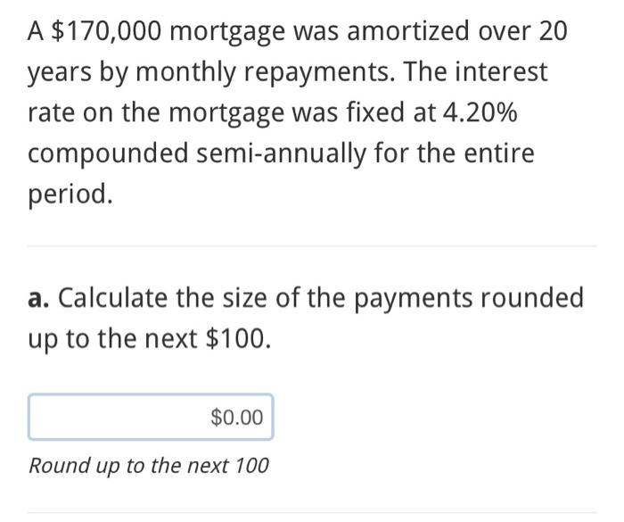 170 000 mortgage