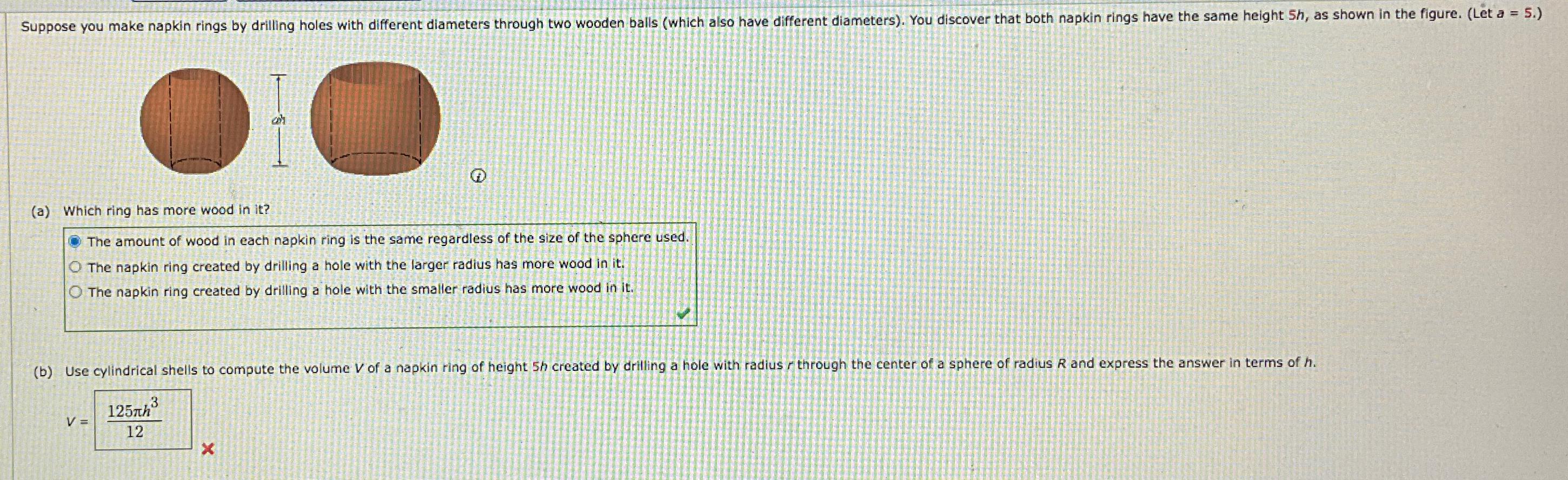 Solved (a) ﻿Which ring has more wood in it?The amount of | Chegg.com
