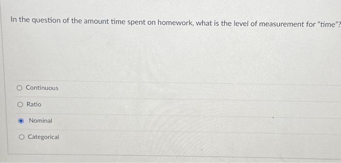 average amount of time spent on homework