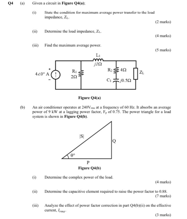 Solved Q4 (a) Given a circuit in Figure Q4(a); () State the | Chegg.com