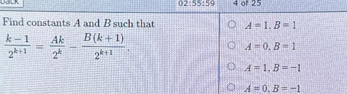 Solved Find Constants A And B Such That A=1,B=1 | Chegg.com