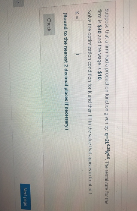 Solved Suppose that a firm had a production function given | Chegg.com