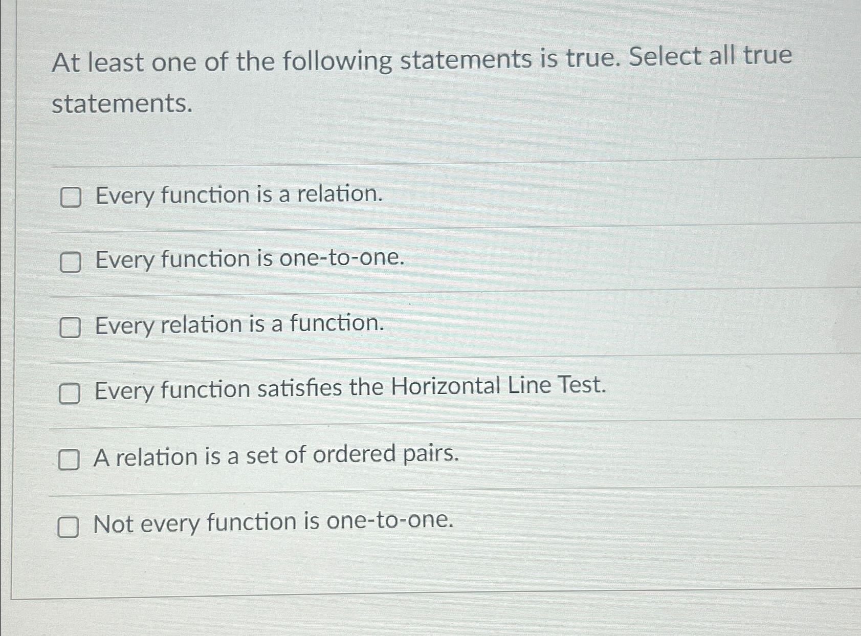 Solved At least one of the following statements is true. | Chegg.com