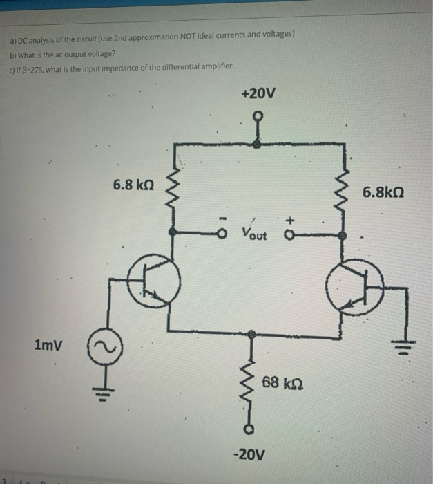 Solved a) DC analysis of the circuit (use 2nd approximation | Chegg.com