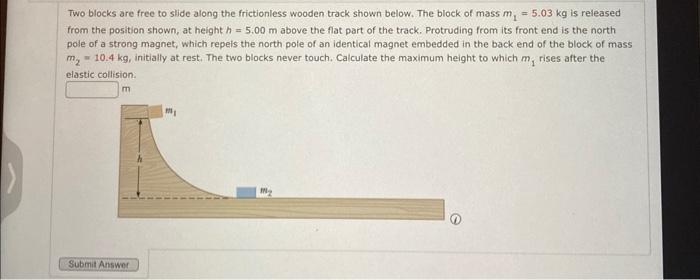 Solved Two blocks are free to slide along the frictionless | Chegg.com