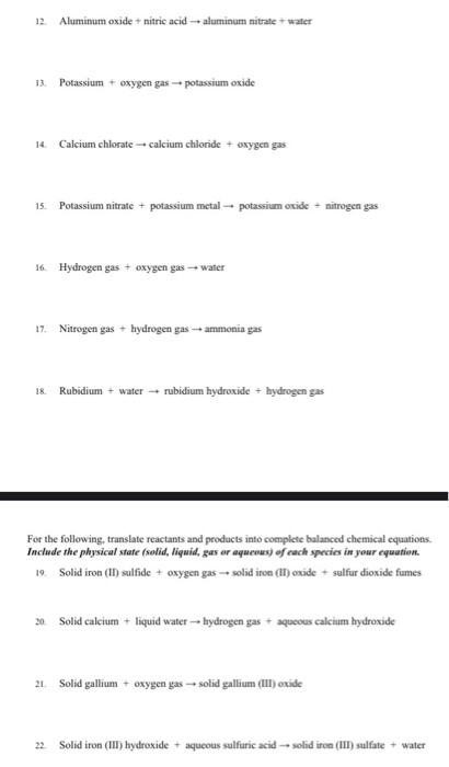 Solved Balance The Following Chemical Reactions By Placing 9745