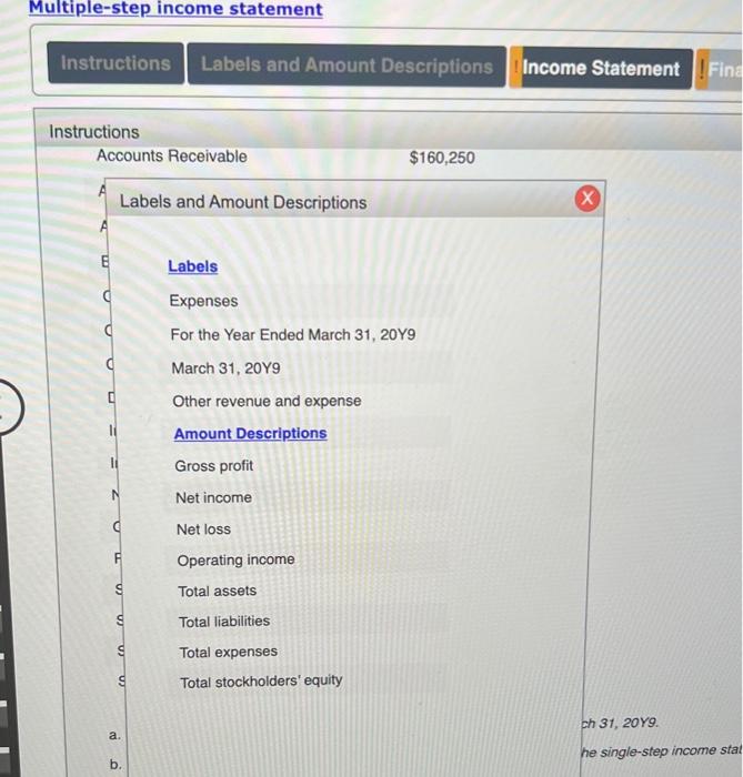 Solved On March 31, 20Y9, the balances of the accounts