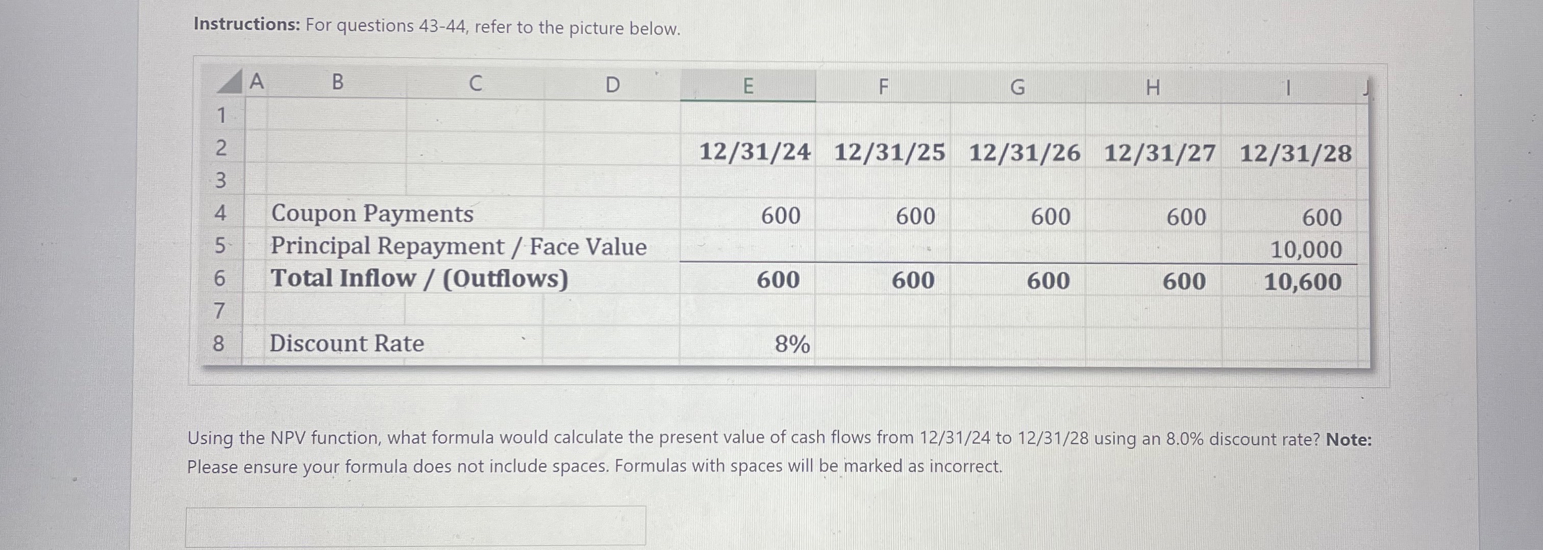 Solved Instructions: For questions 43-44, ﻿refer to the | Chegg.com