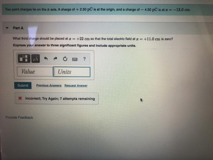 Solved The point charges lie on the x axis. A charge of | Chegg.com