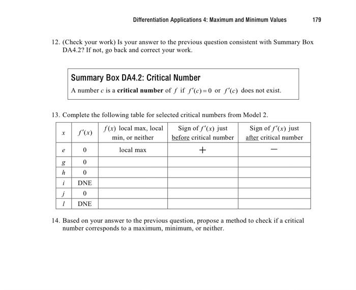 Solved Model 2 Finding Maxima And Minima Extrema қ H A Chegg Com