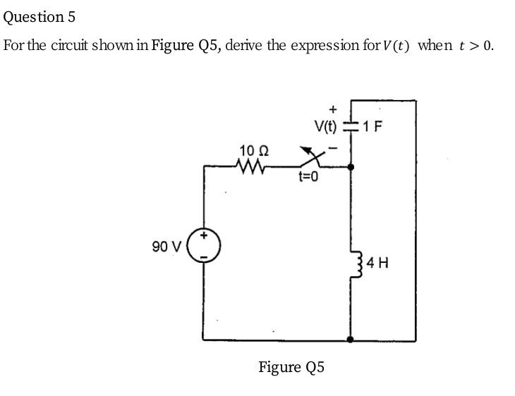 Solved For the circuit shown in Figure Q5, derive the | Chegg.com