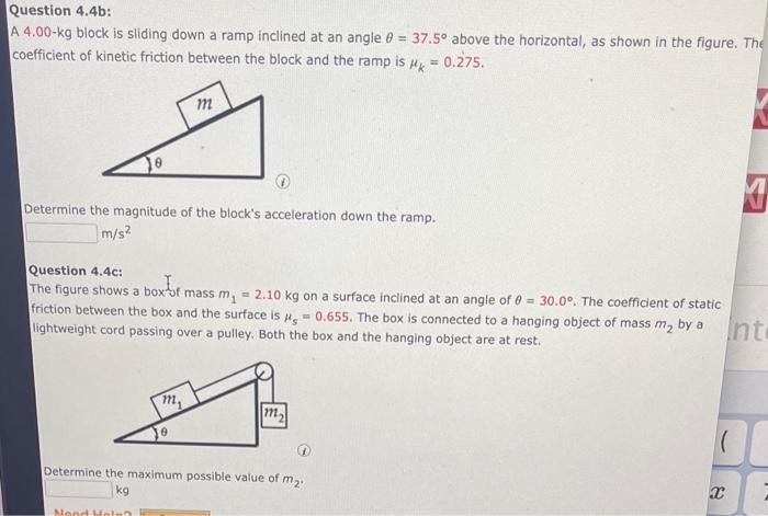 Solved A 4.00-kg block is sliding down a ramp inclined at an | Chegg.com