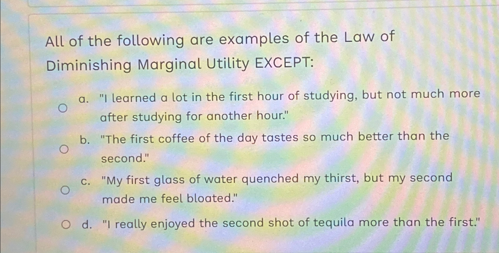 Solved All of the following are examples of the Law of | Chegg.com