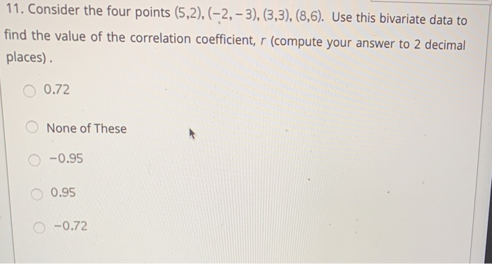 Solved 11. Consider the four points (5,2), (-2, -3), (3,3), | Chegg.com