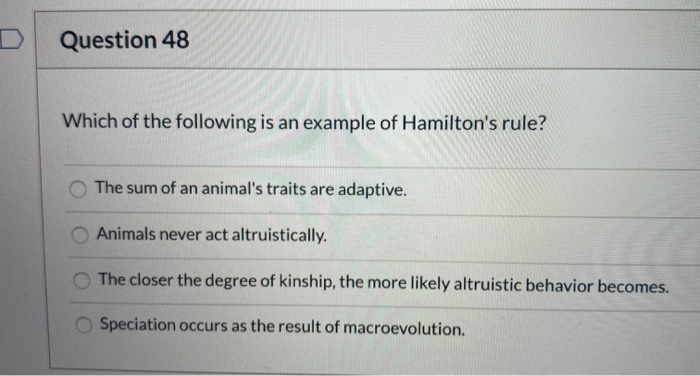 Solved Question 48 Which Of The Following Is An Example Of Chegg Com
