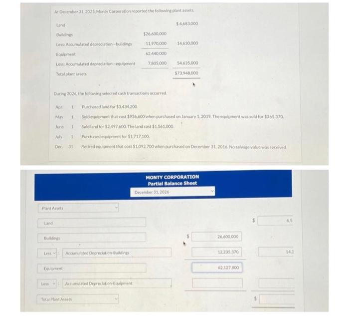 Solved At Dectember 31,2025, Montry Corpor ation reported