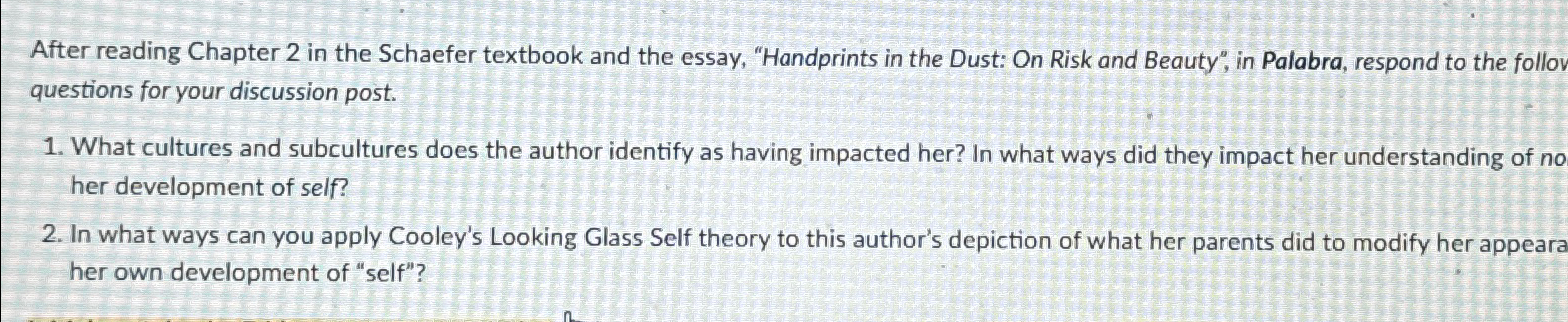 Solved After reading Chapter 2 ﻿in the Schaefer textbook and | Chegg.com