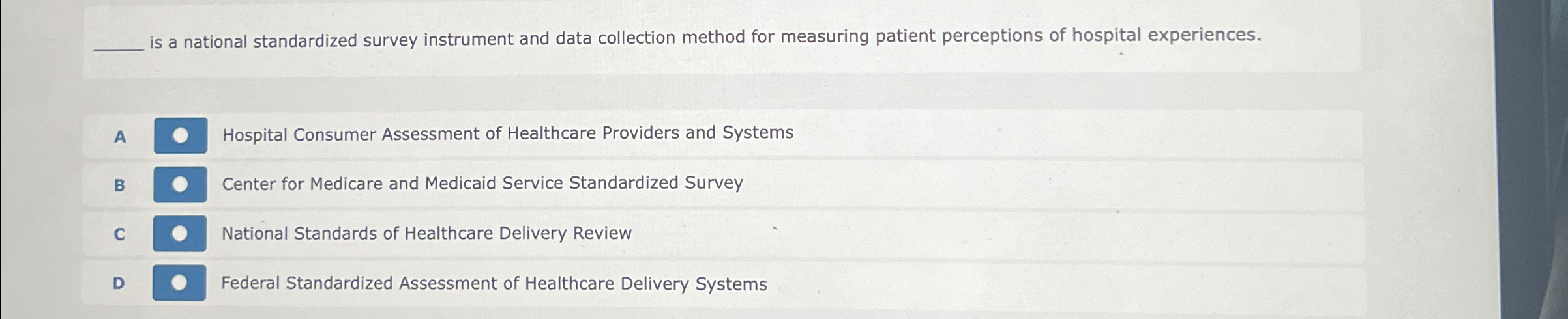 Solved is a national standardized survey instrument and data | Chegg.com