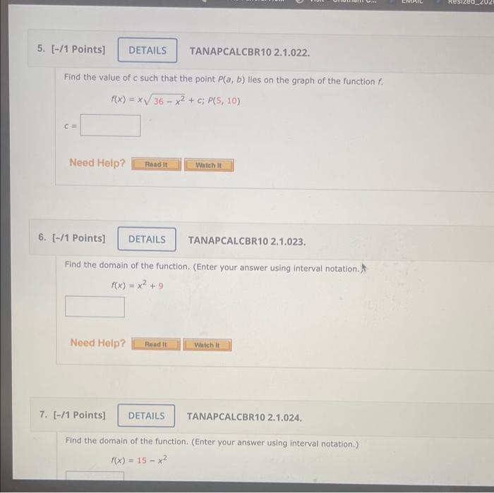 Solved Find the value of c such that the point P(a,b) lies | Chegg.com