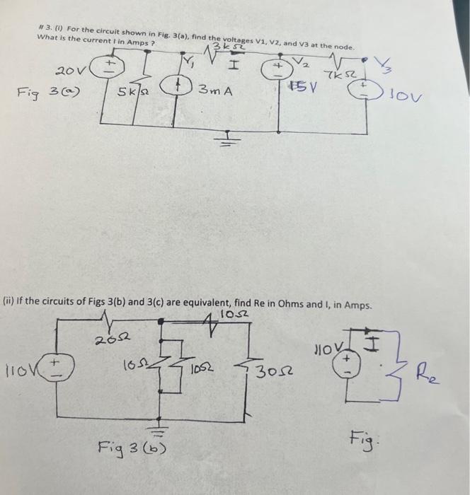 Solved A3. (I) For The Circuit Shown In Fig. 3(a), Find The | Chegg.com