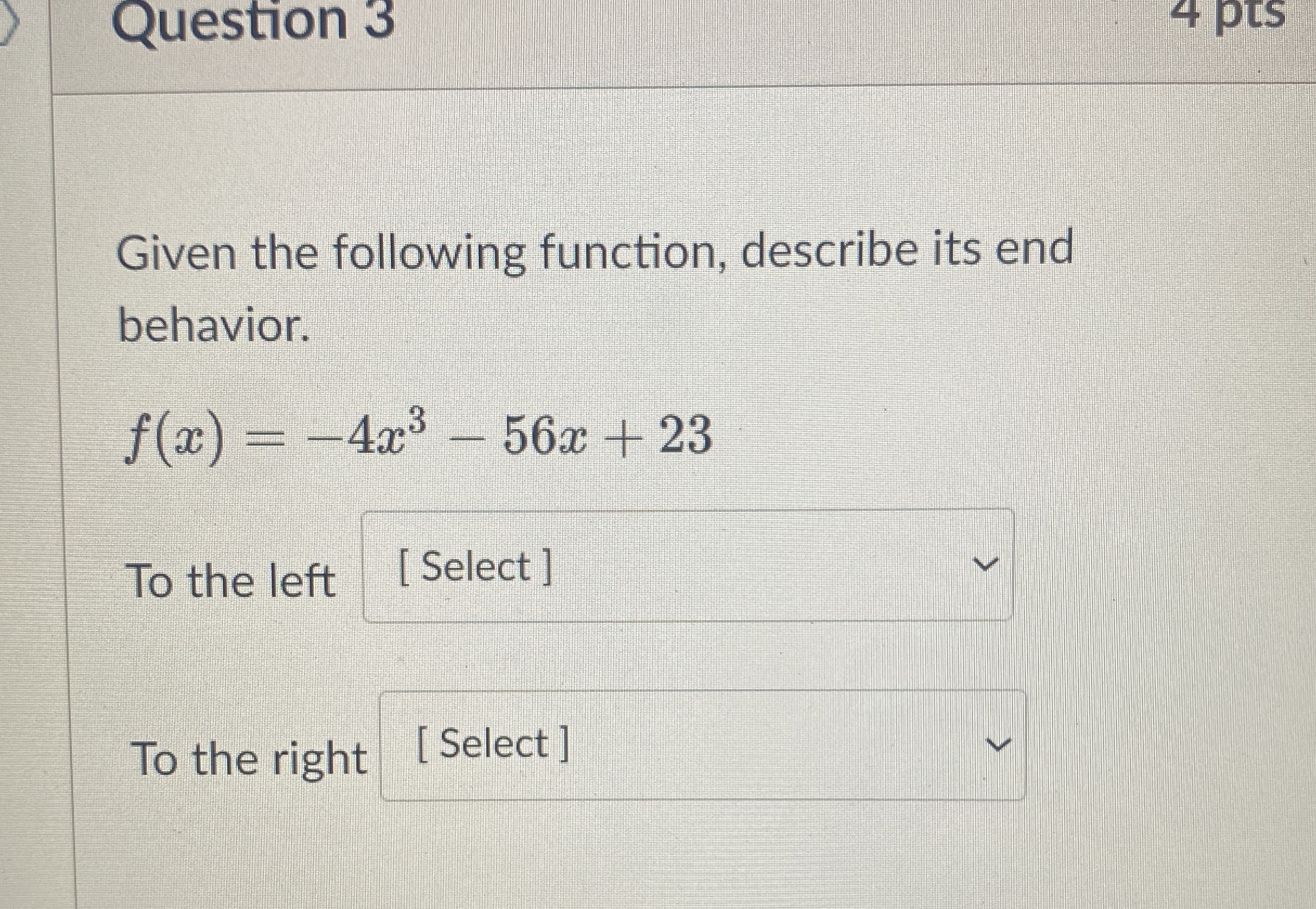 Solved Question 3Given the following function, describe its | Chegg.com