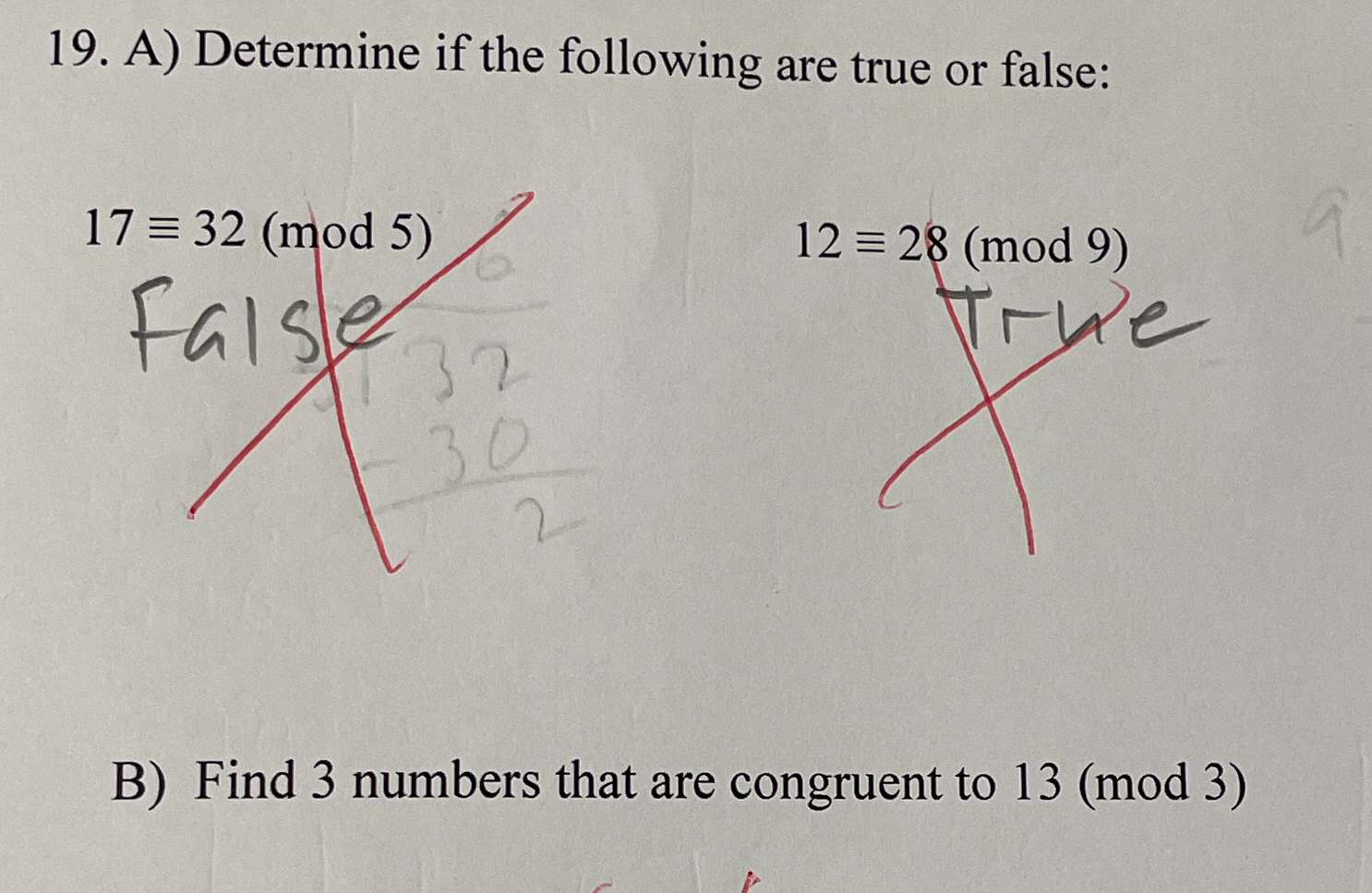 Solved A) ﻿Determine if the following are true or false: | Chegg.com