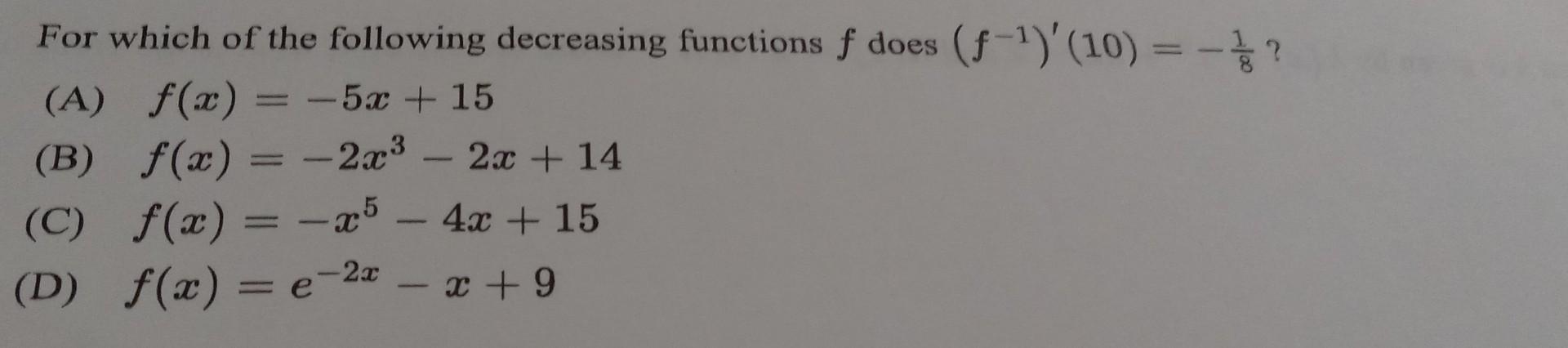 Solved Let F X 2x 1 3 And Let G Be The Inverse Function Of