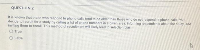 Solved QUESTION 2 It is known that those who respond to | Chegg.com