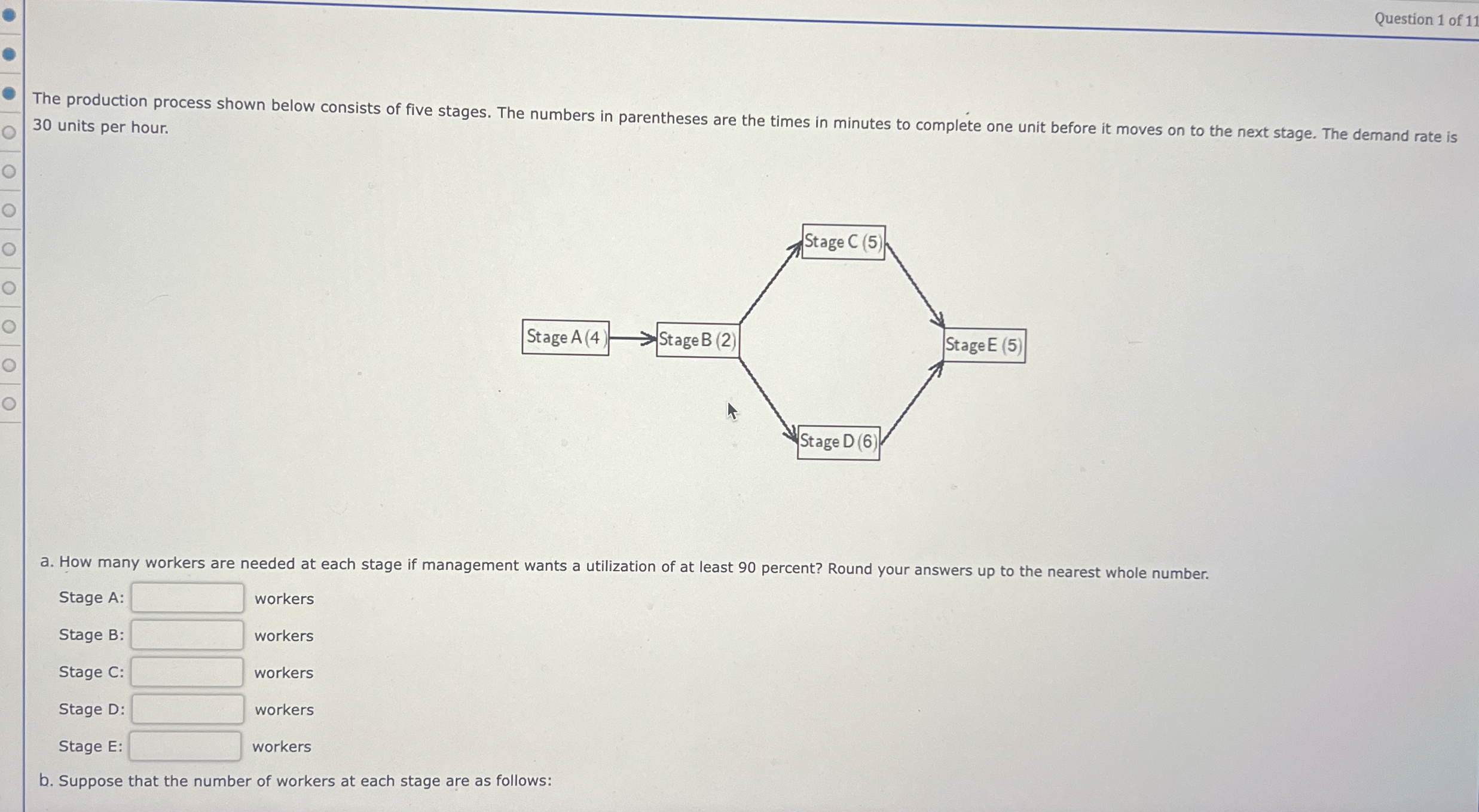 Solved Question 1 ﻿of 11The production process shown below | Chegg.com