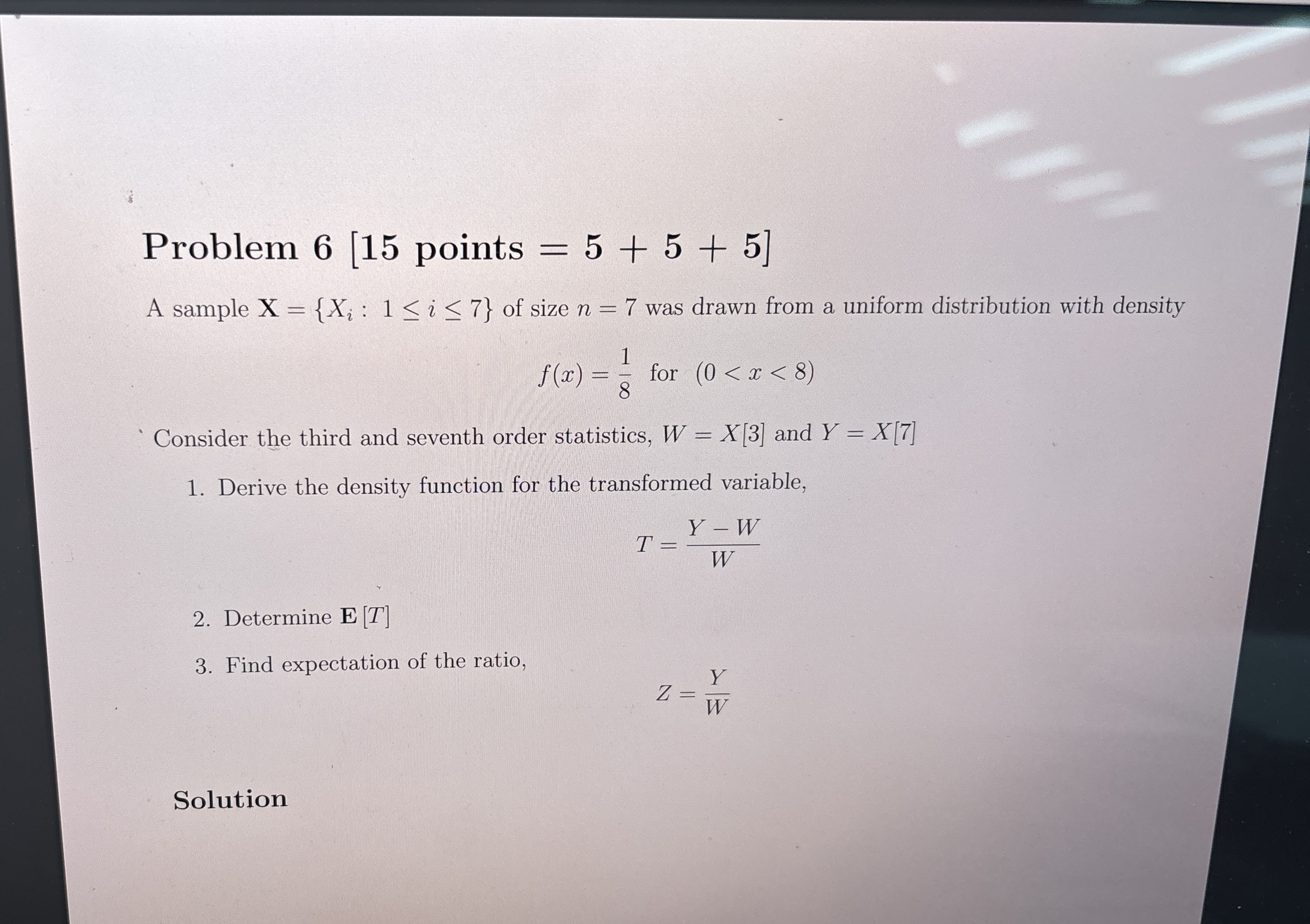 Solved Problem points =5+5+5A sample x={xi:1≤i≤7} ﻿of size | Chegg.com