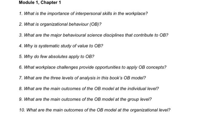 Solved Module 1, Chapter 1 1. What is the importance of | Chegg.com