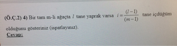 If A Full M Tree Has L Piece Leafs I L 1 M 1 Chegg Com