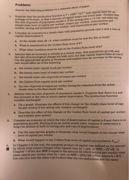 Solved Problems answer the following problems on a separate | Chegg.com
