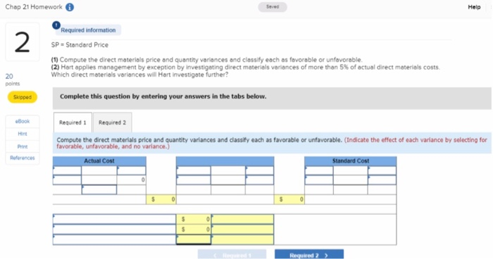 Solved Chap 21 Homework Help Required information The | Chegg.com
