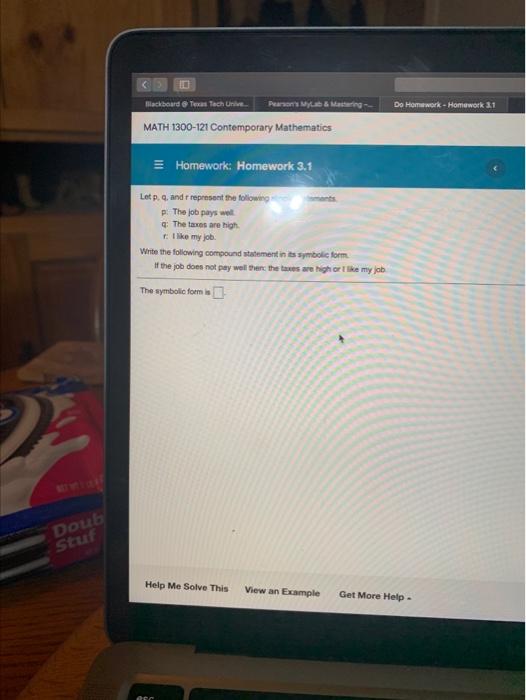 Solved Blackboard Texas Tech Unive... Pearson's MyLab &