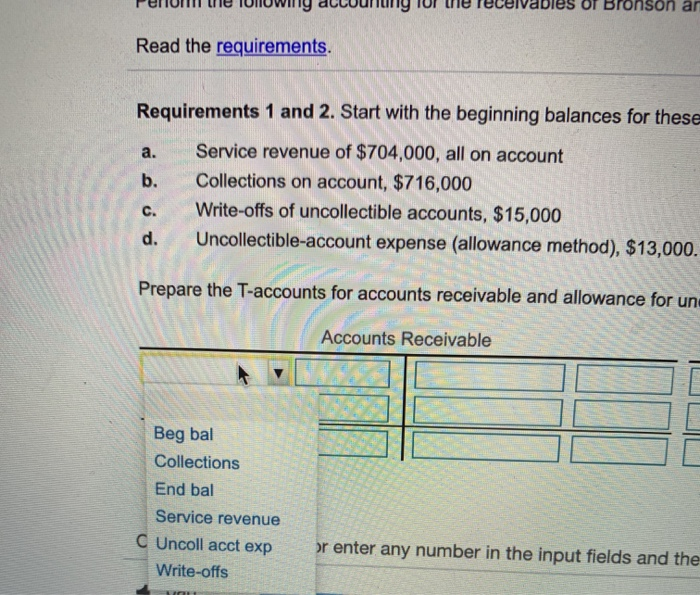 Solved Perform The Following Accounting For The Receivables | Chegg.com