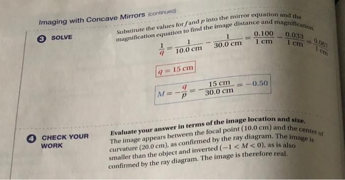 Solved 1. Find the image distance and magnification of the | Chegg.com