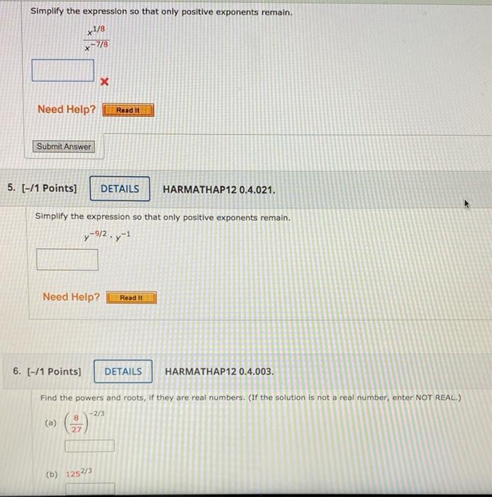 Solved Simplify the expression so that only positive | Chegg.com